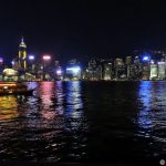 Colorful skyline of the cityscape at night