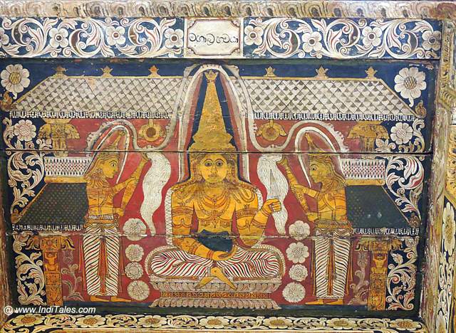 Painted wooden panels at Temple of Tooth Relic - Kandy