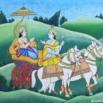 Krishna Giving Gita Gyan to Arjun during Mahabharat War at Kurukshetra