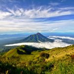 Mount Merapi surrounded by a fertile landscape