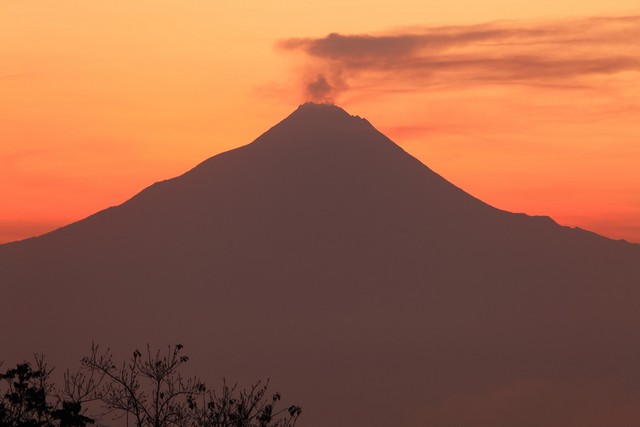 Sacred Mount Merapi at Java in Indonesia 