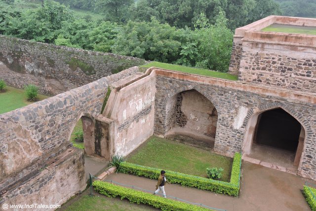 Water Channels on walls of Baz Bahadur Palace