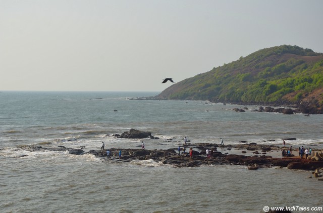 Rocky terrain of Anjuna Beach