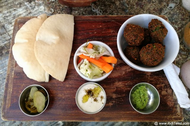 Mediterranean Food Falafel at the Artjuna, Anjuna