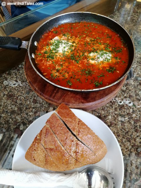 Mediterranean Food Shakshuka at the Artjuna, Anjuna