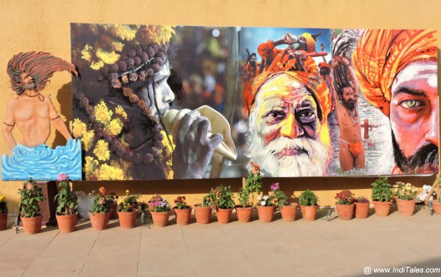 Street art depicting Sadhu's