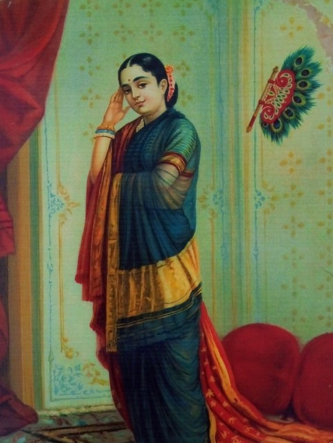 Vasant Sena image from the Raja Ravi Varma Oleographs - Trivandrum Tourist Attractions