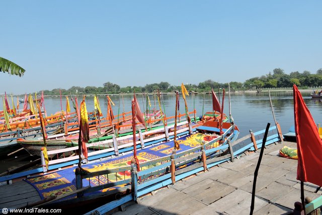 Colorful Boats on Yamuna in Mathura