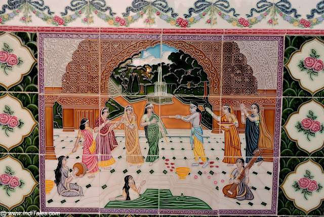 Krishna Playing Holi on Ceramic Tiles