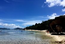 La Digue beach, Seychelles landscape view