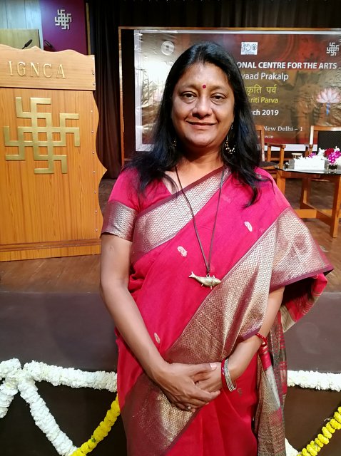 Anuradha Goyal speaking at Divya Prakriti Parv, IGNCA Delhi