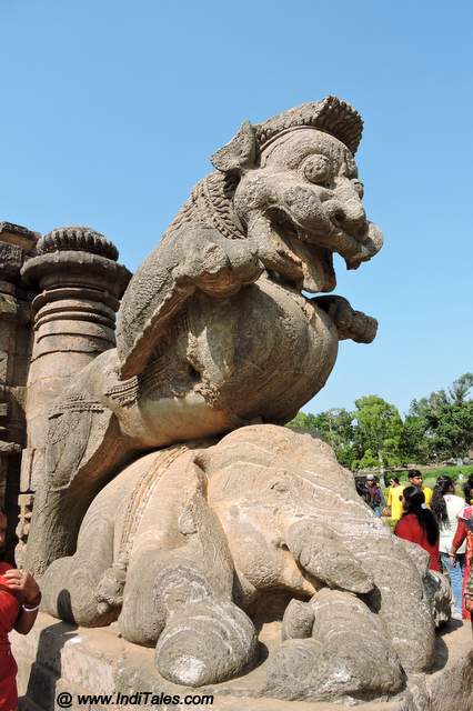 Lion crushing Elephant crushing Asura