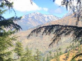 Landscape view of the Tirthan valley