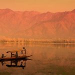 Sunset scene on Dal Lake in Srinagar, Kashmir