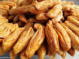 Must Savour Vegetarian Street Foods In Odisha Popular Odisha street food Khaja a sweet dish on display at Puri Car Street
