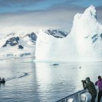 Icebergs landscape view - Tourists guide to Antarctica