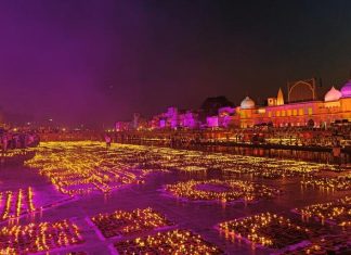 Ayodhya Ghats on Deepawali