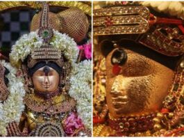 The Six Powerspots Of Murugan Skanda: Aru Padaiveedu Singaravelan of Sikkal and The sweat beads formed after receiving the Vel from Devi