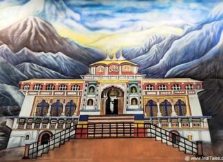 Visiting Badrinath Dham In Garhwal Hills Of Uttarakhand BAdrinath Dham Paintings at Dehradun Airport